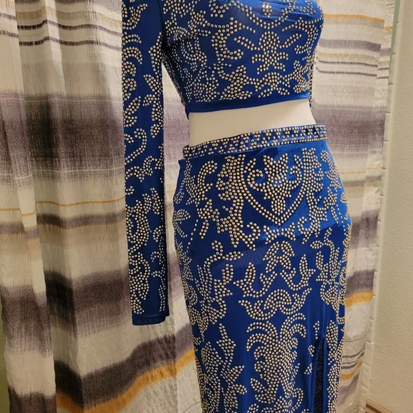 Size small royal blue 2 piece dress - Picture 2 of 2